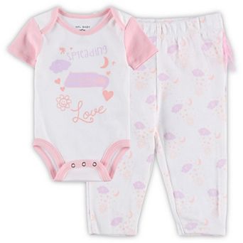 Girls Newborn & Infant White Seattle Seahawks Spreading Love Bodysuit and Tutu Leggings Set