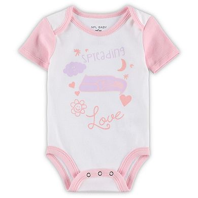 Girls Newborn & Infant White Seattle Seahawks Spreading Love Bodysuit and Tutu Leggings Set