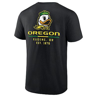 Men's Fanatics Branded Black Oregon Ducks Game Day 2-Hit T-Shirt