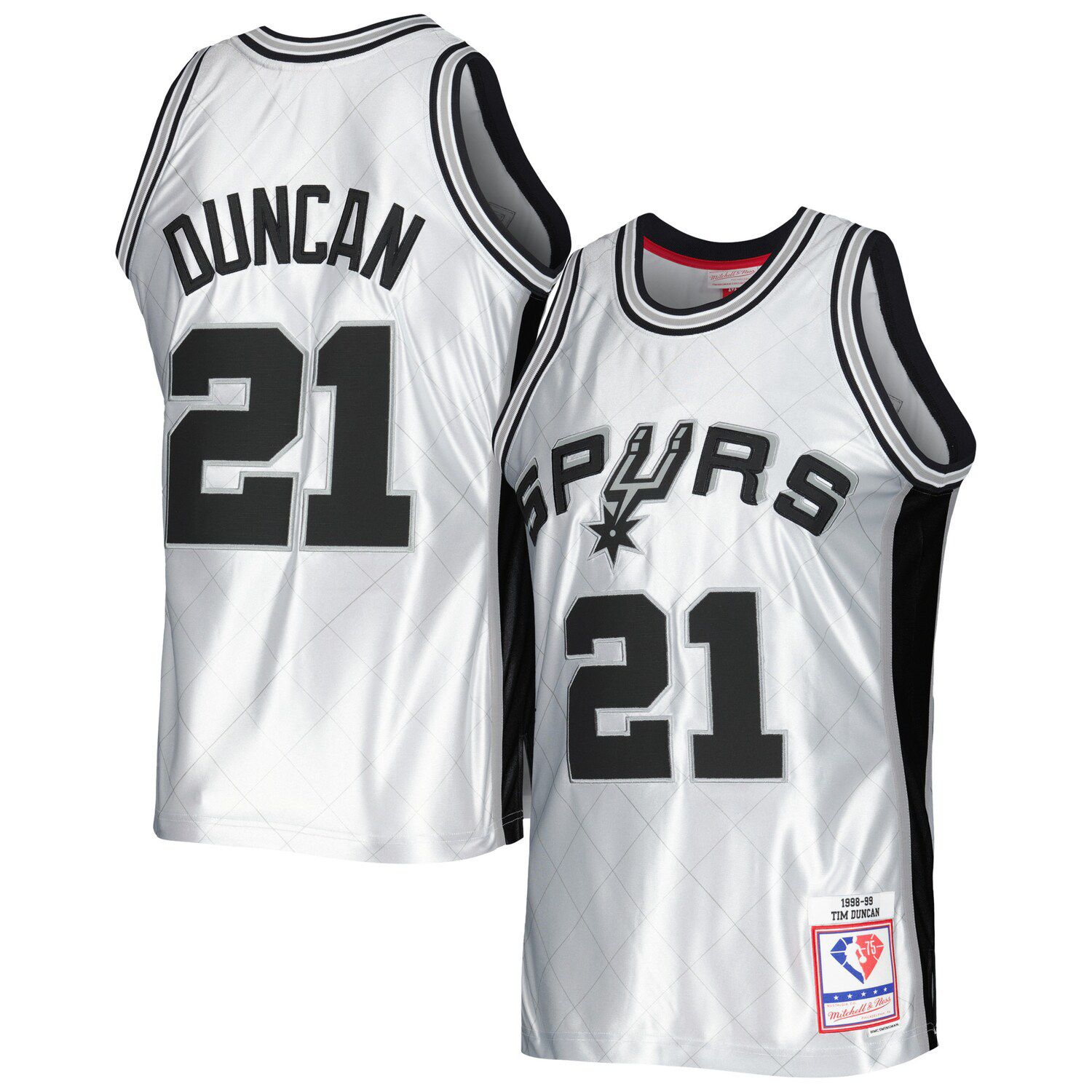 Mitchell & Ness Men's San Antonio Spurs Tony Parker 2001-02 Swingman Jersey, Black / L