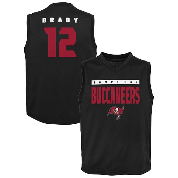 Youth Tom Brady Black Tampa Bay Buccaneers Fast Track V-Neck Tank Top