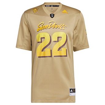Men's adidas #22 Cream Arizona State Sun Devils Premier Strategy Jersey