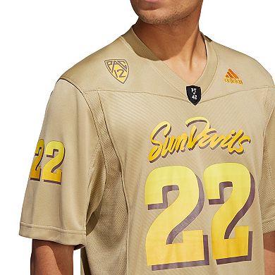 Men's adidas #22 Cream Arizona State Sun Devils Premier Strategy Jersey