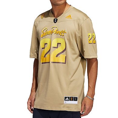 Men's adidas #22 Cream Arizona State Sun Devils Premier Strategy Jersey