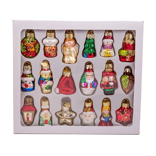 arte glass dols ballad 小人の楽団 Kurt Adler Mini Christmas Shape Glass Ornaments 18-piece Set