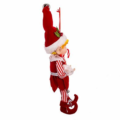 Kurt Adler Peppermint Elf & Candy Cane Christmas Ornament
