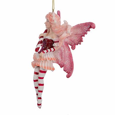 Kurt Adler Amy Brown Red Fairy & Candy Cane Christmas Ornament
