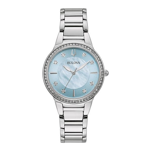 Bulova Women s Mother of Pearl Crystal Watch 96L288