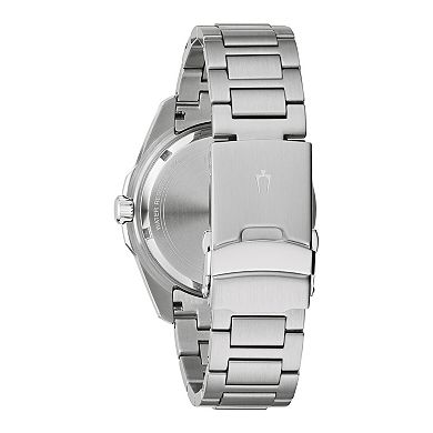 Bulova Men's Black Dial Stainless Steel Watch - 98A195