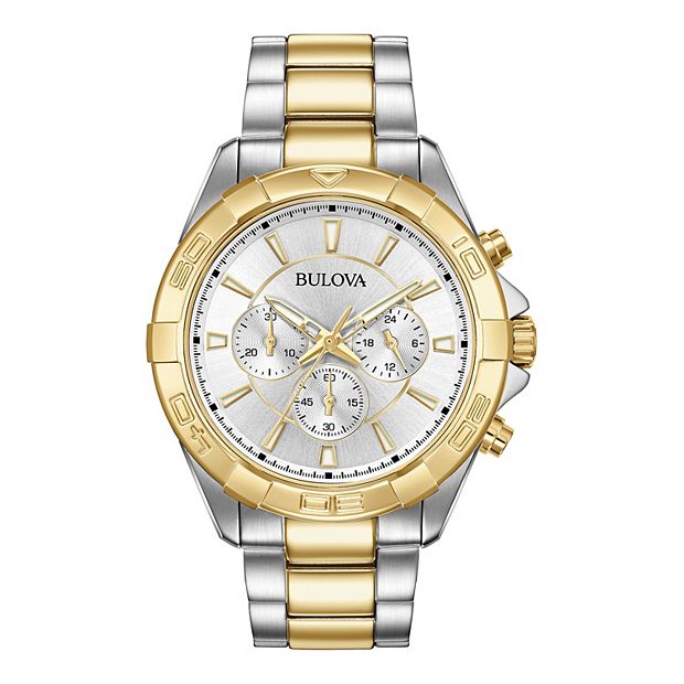 Bulova 2 outlet tone mens watch