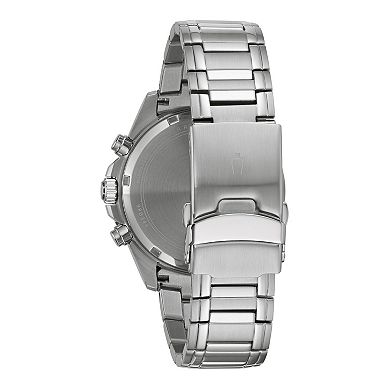 Bulova Men's Stainless Steel Chronograph Watch with Blue Dial - 98A245