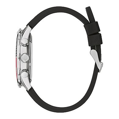 Bulova Men's Black Chronograph Silicone Strap Watch - 98A258