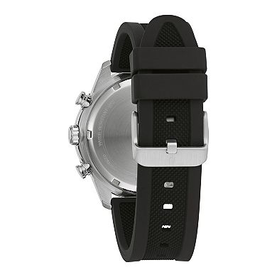 Bulova Men's Black Chronograph Silicone Strap Watch - 98A258