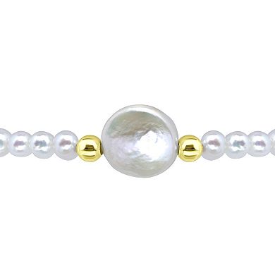 Aleure Precioso Sterling Silver Freshwater Cultured Pearl Adjustable Bracelet