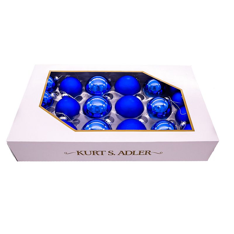 Kurt Adler Blue Ball Christmas Ornaments 20-piece Set