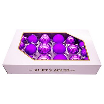 Kurt Adler Purple Balls Christmas Ornaments 20 pc Set