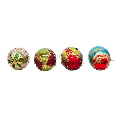 Kurt Adler Glass Egg Christmas Ornaments 4-piece Set