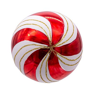 Kurt Adler Gold, Red & White Glass Ball Christmas Ornaments 6-piece Set