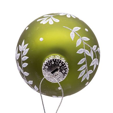 Kurt Adler Green Leaf Ball Christmas Ornaments 6-piece Set