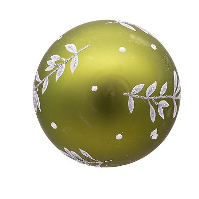 Kurt Adler Green Leaf Ball Christmas Ornaments 6-piece Set