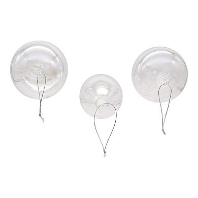 Kurt Adler Clear Iridescent Christmas Ornaments 3-piece Set