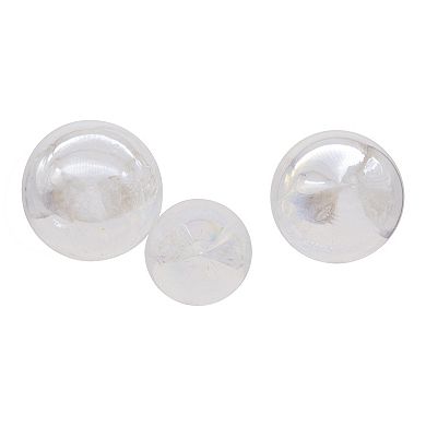 Kurt Adler Clear Iridescent Christmas Ornaments 3-piece Set