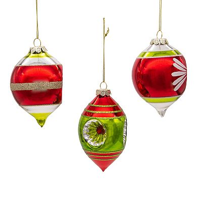 Kurt Adler Early Years Teardrop Christmas Ornaments 3-piece Set