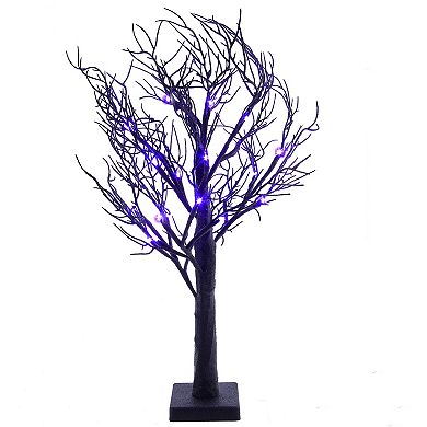 Kurt Adler 2-ft. Purple LED Black Glitter Artificial Tree