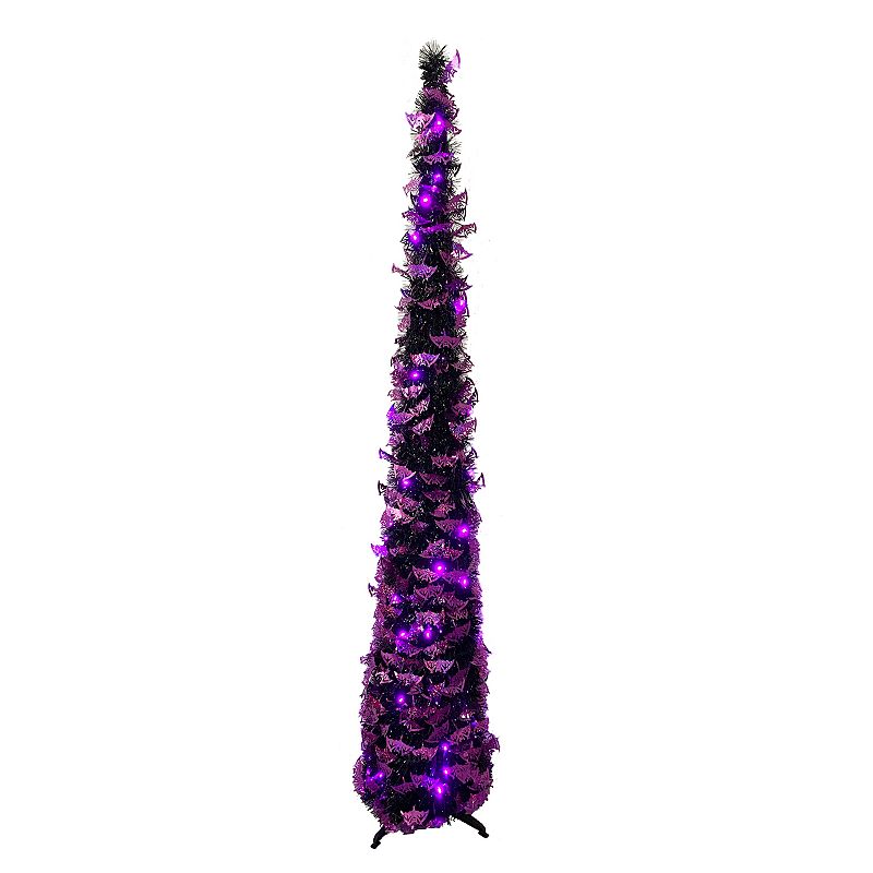 Kurt Adler 5.5-ft. Pre-Lit Purple & Black Collapsible Artificial Tree