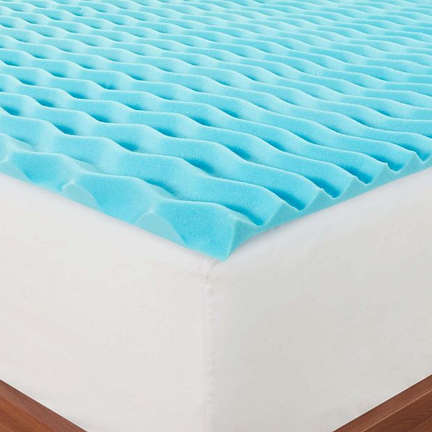 Ecossentials 1.5 Memory Foam Mattress Topper, Blue, Twin