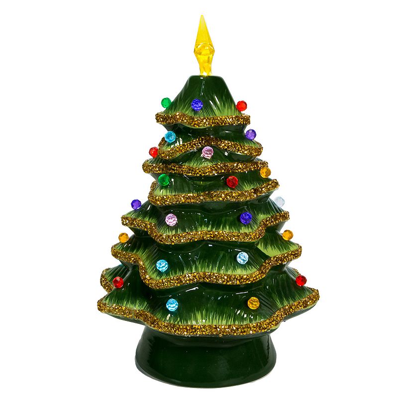 Light-Up Glitter Christmas Tree Table Decor, Multicolor