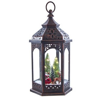 Light-Up Santa Lantern Christmas Table Decor