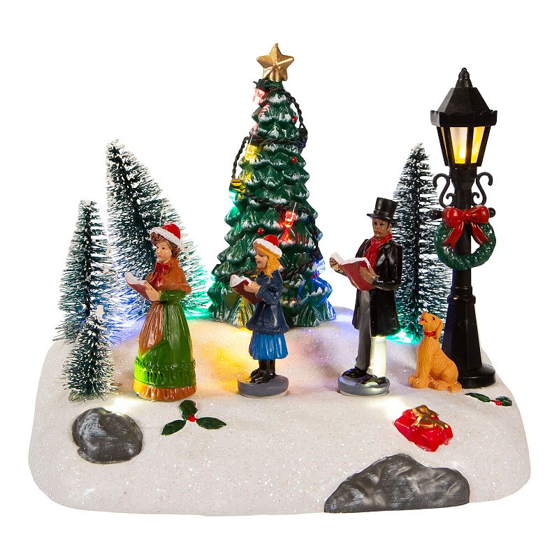 Light-Up Musical Christmas Caroling Scene Table Decor, Multicolor