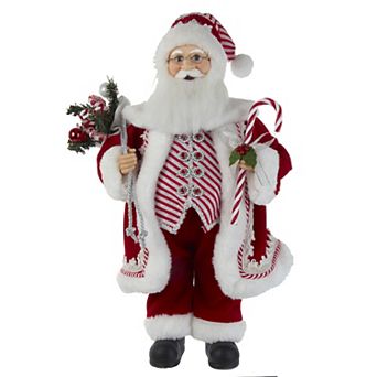 Kurt Adler Kringle Klaus Peppermint Santa Christmas Floor Decor