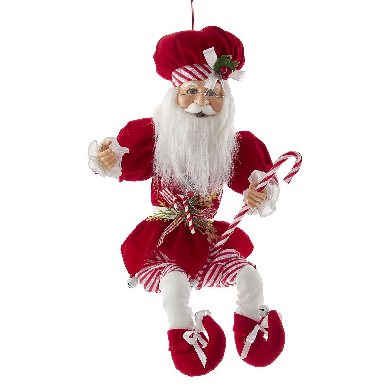 Kurt Adler Kringle Klaus Peppermint Chef Santa Christmas Floor Decor, Red