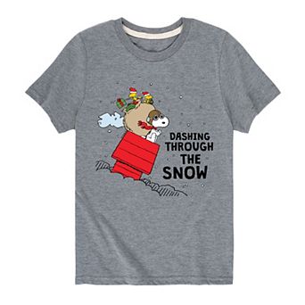 Boys 8-20 Peanuts Dashing Through Snow Tee