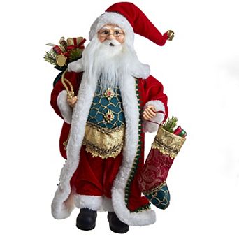 Kringle Klaus Fancy Santa & Stocking Christmas Floor Decor