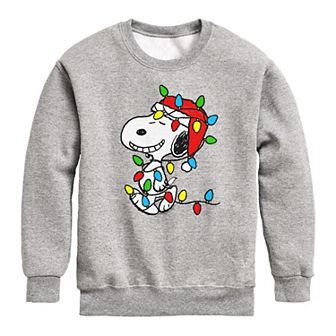 Boys 8-20 Peanuts Snoopy Christmas Crew Fleece Sweatshirt