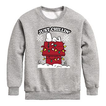Boys 8-20 Peanuts Chillin Christmas Crew Fleece Sweatshirt