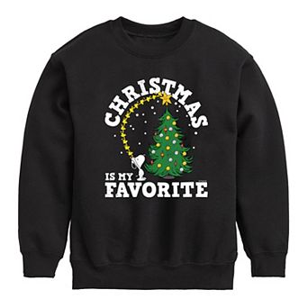 Boys 8-20 Peanuts Christmas Favorite Crew Fleece Sweatshirt