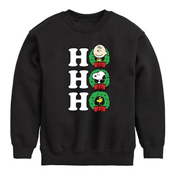 Boys 8-20 Peanuts Christmas Ho Ho Ho Crew Fleece Sweatshirt