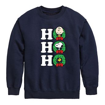 Boys 8-20 Peanuts Christmas Ho Ho Ho Crew Fleece Sweatshirt