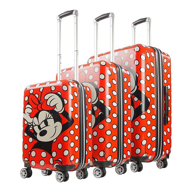 Disney by ful Minnie Mouse Printed Polka Dot II 3 Piece Hardside Spinner Luggage Set