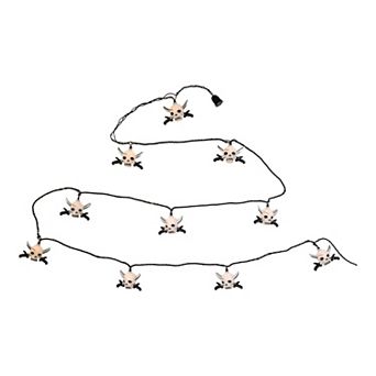 Kurt Adler 10-Light Skull & Silver Sword Halloween Light Set