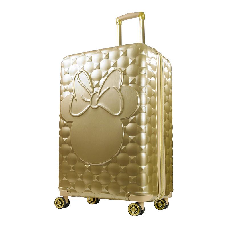 ful Disneys Minnie Mouse Quilted 3D Molded Hardside Spinner Luggage, Gold,