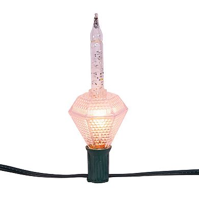 7-Light Silver Glitter Diamond Bubble String Light Set