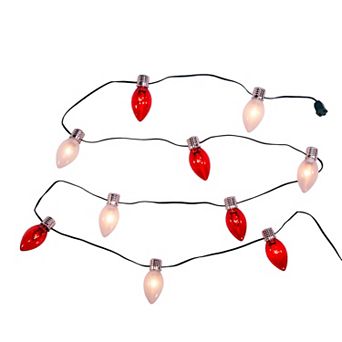 UL 10-Light Red & White Giant String Light Set