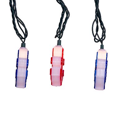 UL 10-Light Red & Blue Anchor String Light Set