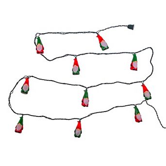 UL 10-Light Red & Green Gnome String Light Set
