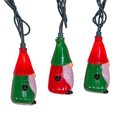 UL 10-Light Red & Green Gnome String Light Set
